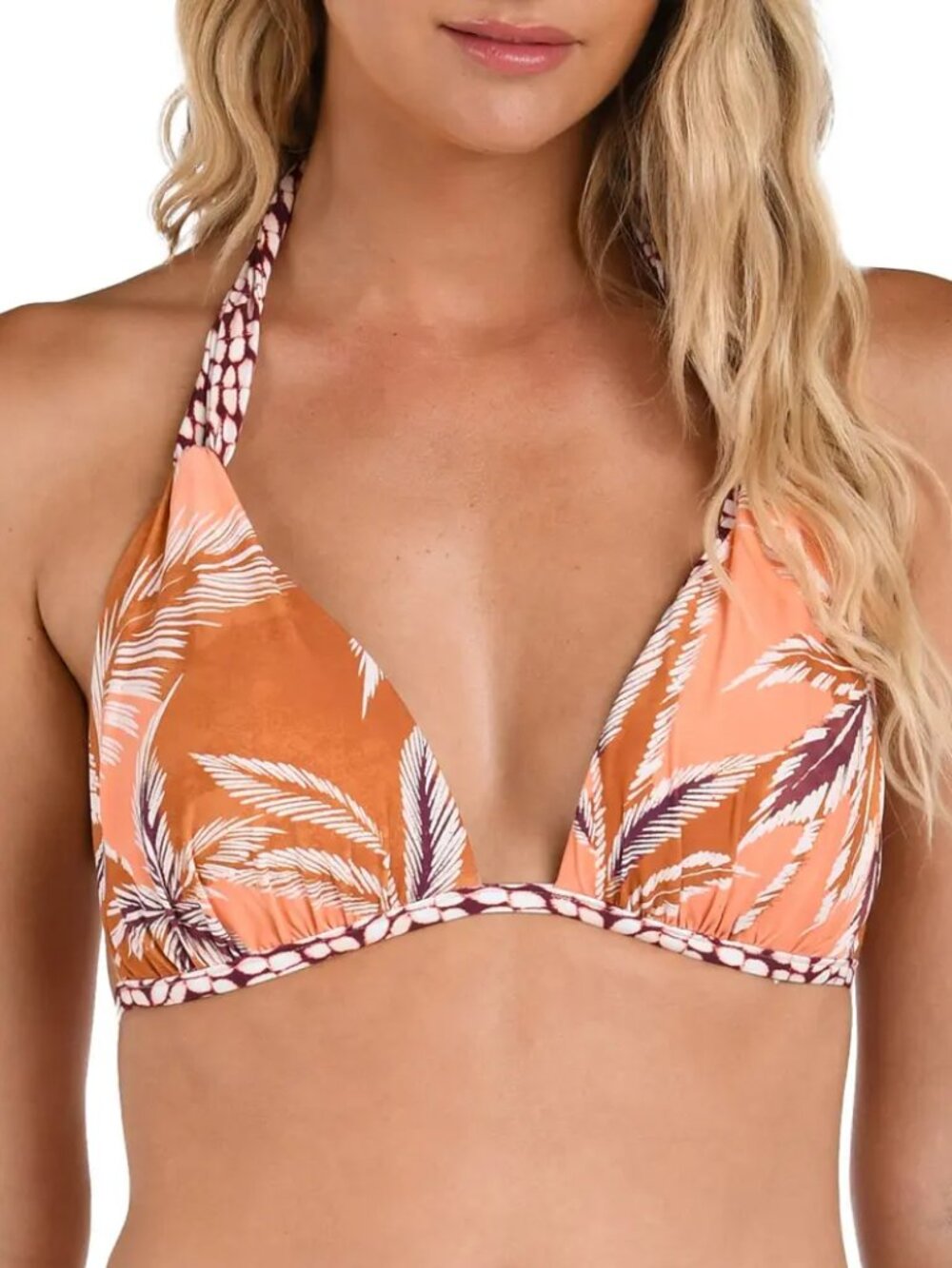 La Blanca 'Sandy Cove' Reversible Halter Bikini Swimsuit Top, Sienna
